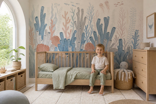 Coral Reef Wallpaper Underwater Removable Coastal Wall Decor