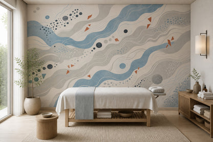 Concentric Circles Wallpaper Wavy Lines Removable Abstract Wall Decor