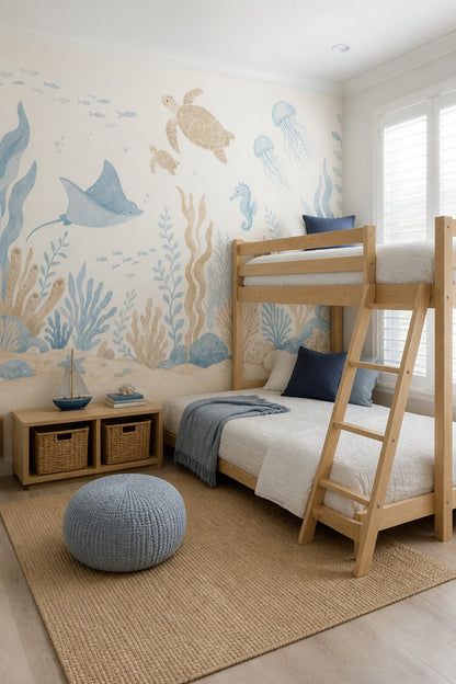 Sea Turtles Wallpaper Underwater Removable Ocean Wall Decor