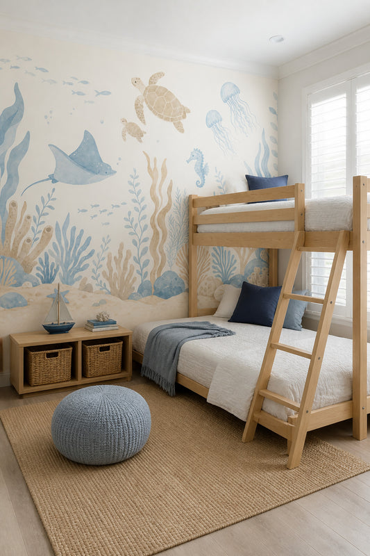 Sea Turtles Wallpaper Underwater Removable Ocean Wall Decor
