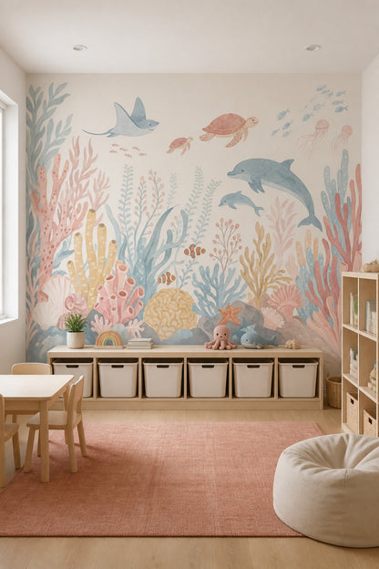 Underwater Wallpaper Ocean Coral Reef Removable Wall Decor