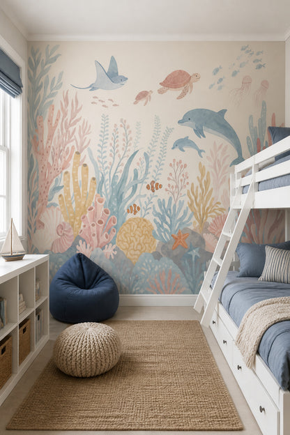 Underwater Wallpaper Ocean Coral Reef Removable Wall Decor