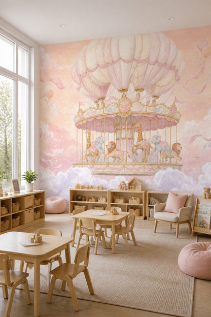 Hot Air Balloon Wallpaper Nursery Kids Removable Wall Decor