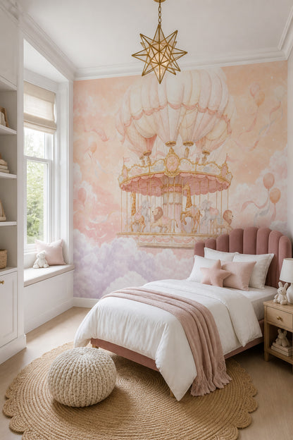 Hot Air Balloon Wallpaper Nursery Kids Removable Wall Decor