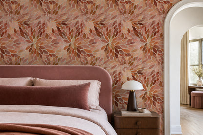 Abstract Floral Wallpaper Petal Mosaic Bohemian Decorative Mural