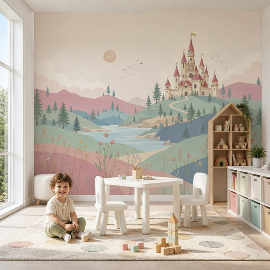 Walls Wallpaper Castle Landscape Removable Wall Decor