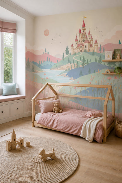 Walls Wallpaper Castle Landscape Removable Wall Decor