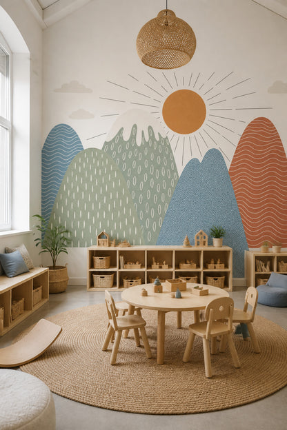 Beige Clouds Wallpaper Soft Sky Pastel Landscape Wall Mural
