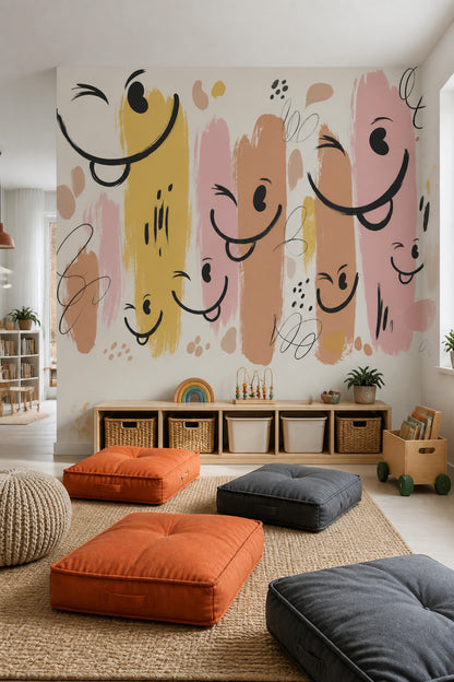 White Background Wallpaper Neutral Pastel Wall Mural