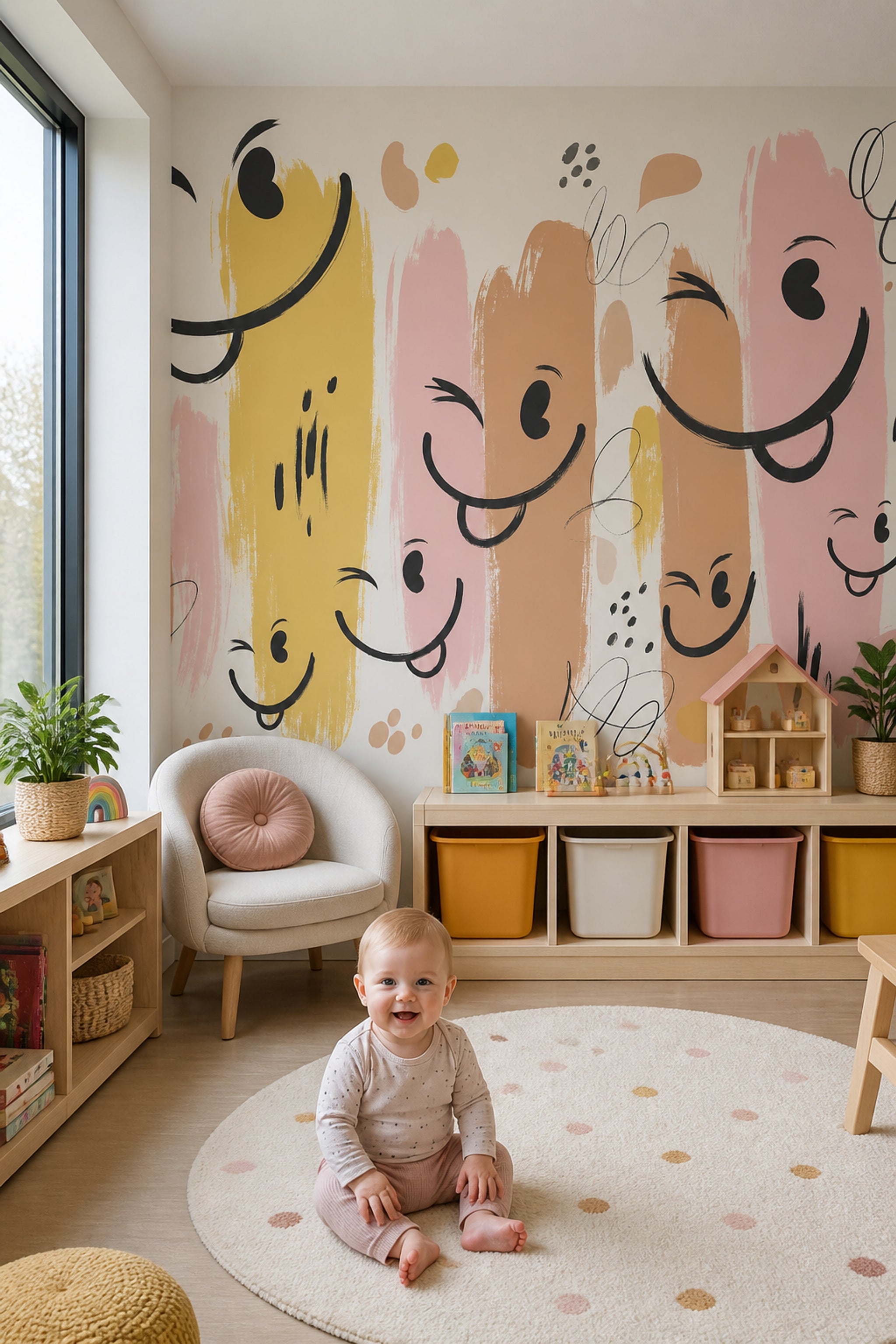 White Background Wallpaper Neutral Pastel Wall Mural