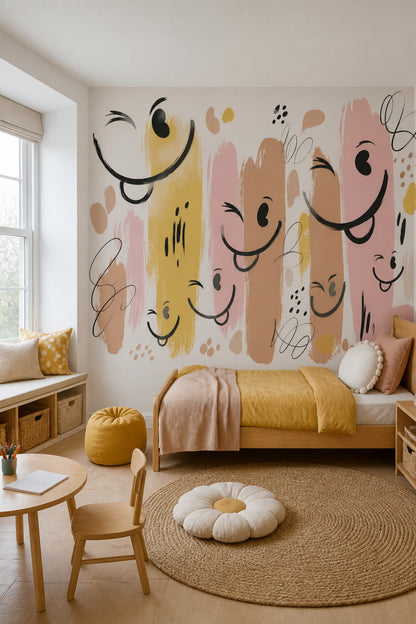 White Background Wallpaper Neutral Pastel Wall Mural