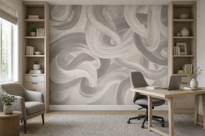 Abstract Wallpaper Brushstroke Swirl Wall Mural