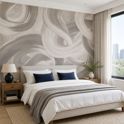 Abstract Wallpaper Brushstroke Swirl Wall Mural