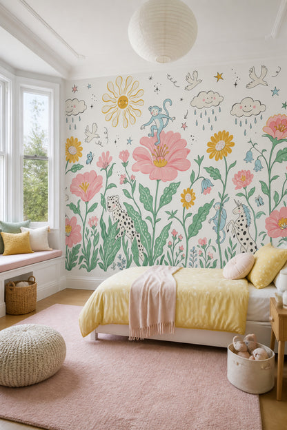 White Background Wallpaper Nursery Kids Wall Mural