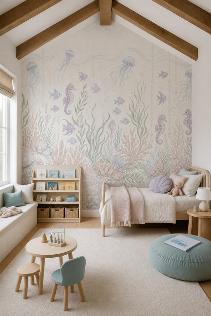 Underwater Wallpaper Coastal Jellyfish Wall Mural