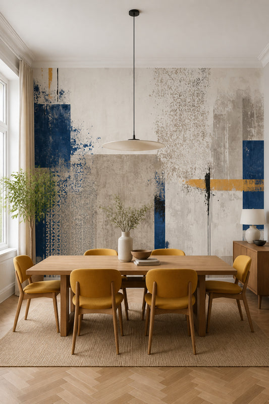 Abstract Wallpaper Geometric Removable Distressed Texture Wall Decor