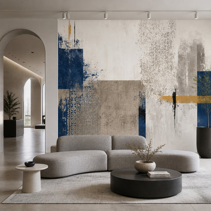 Abstract Wallpaper Geometric Removable Distressed Texture Wall Decor