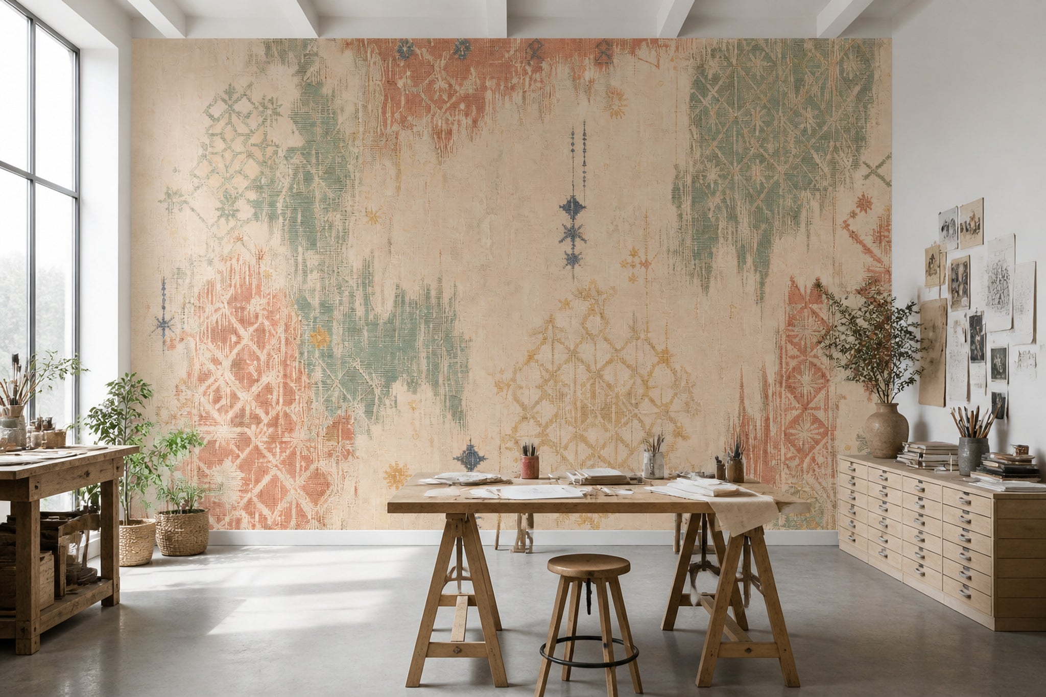 Moroccan Wallpaper Geometric Bohemian Wall Mural