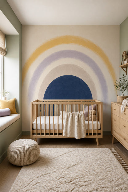Navy Semicircle Wallpaper Arch Removable Rainbow Wall Decor
