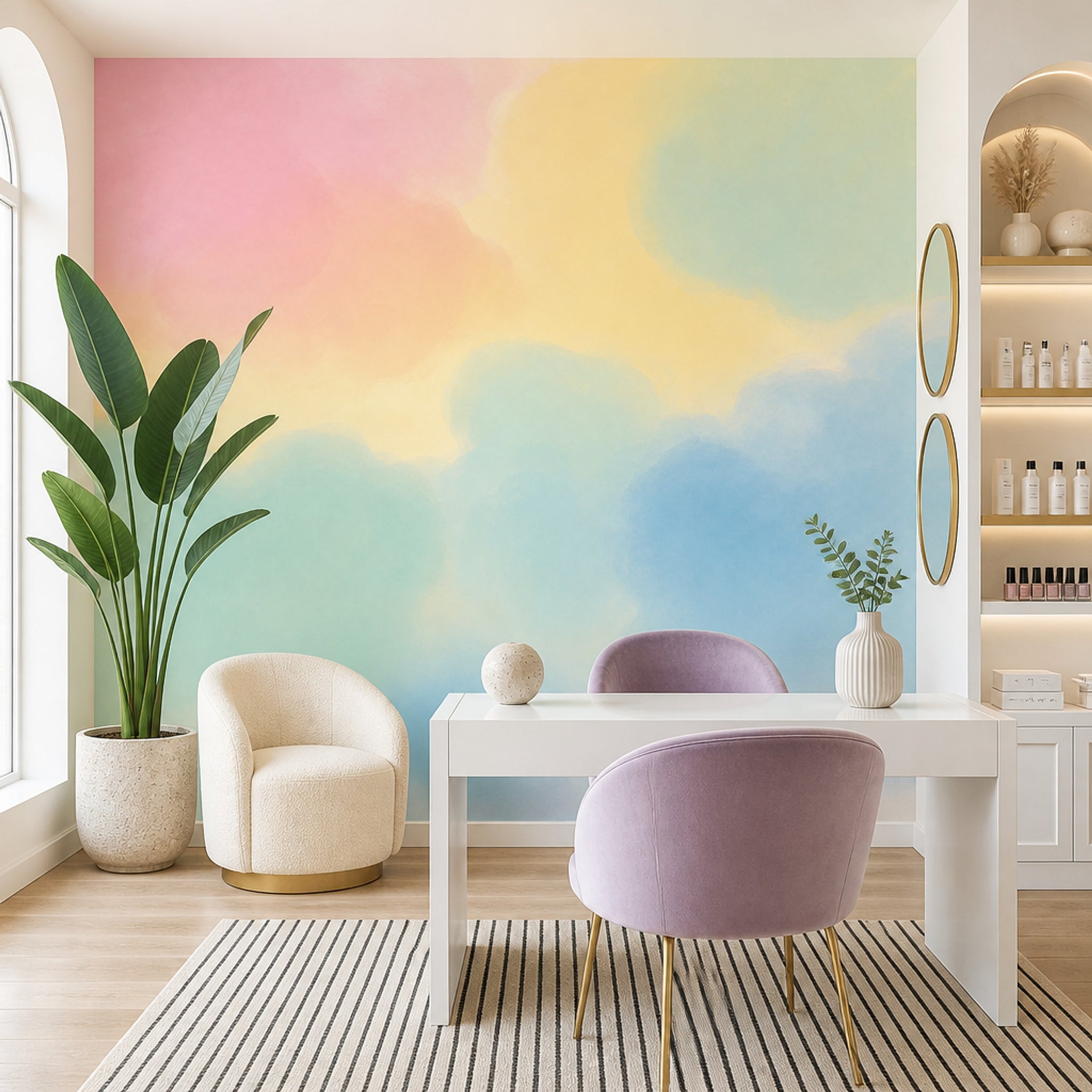 Watercolor Wallpaper Pastel Removable Abstract Wall Decor