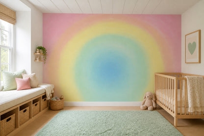 Pastel Rainbow Wallpaper Abstract Ombre Removable Wall Decor