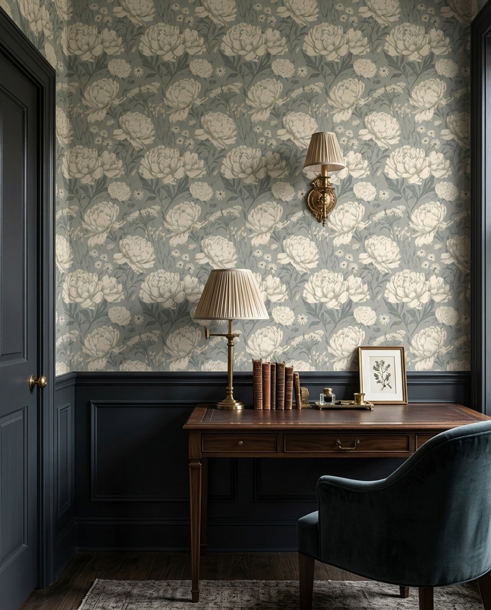 Botanical Wallpaper Peonies Daisies Decorative Mural