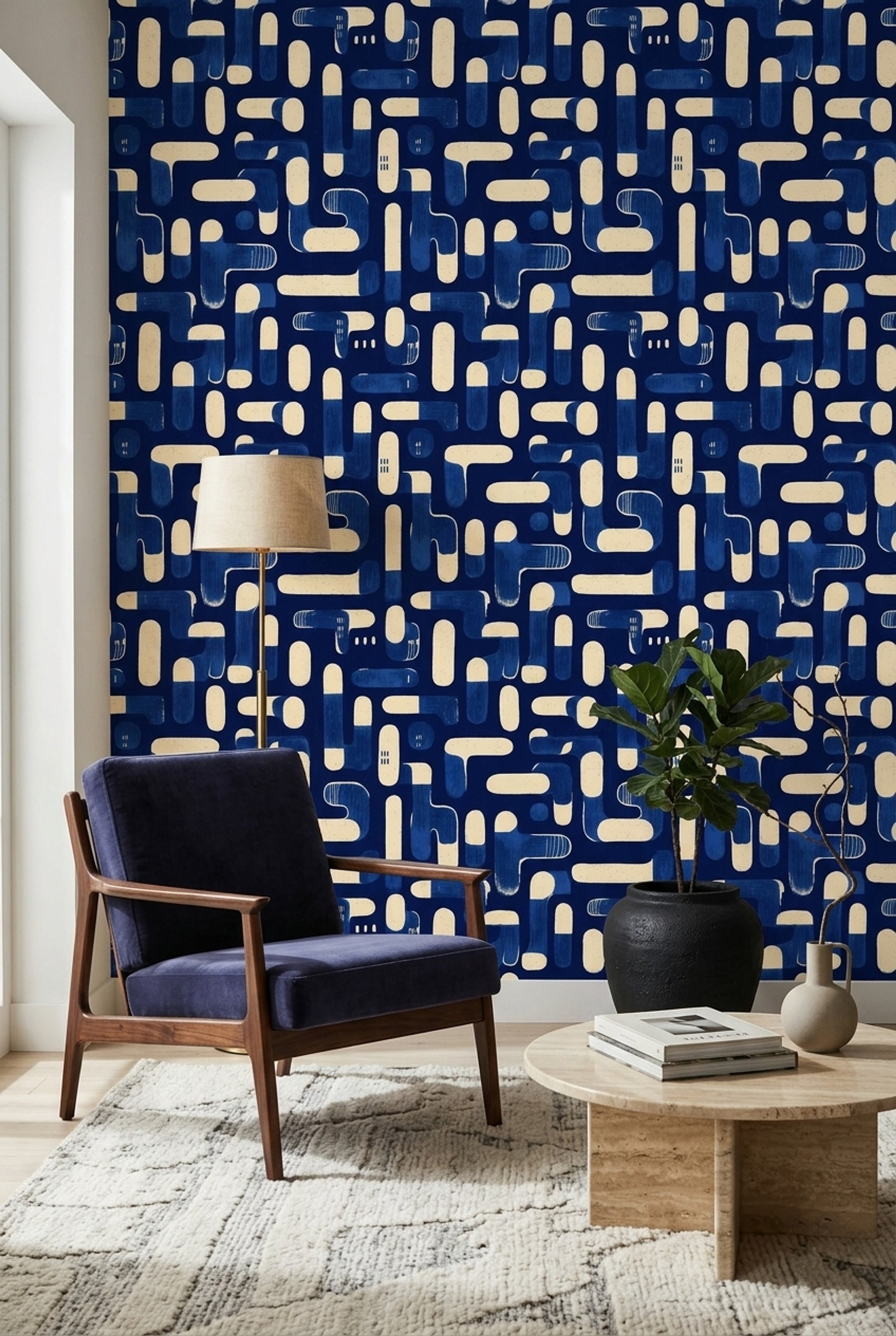 Mid Century Modern Wallpaper Retro Modern Decorative Mural