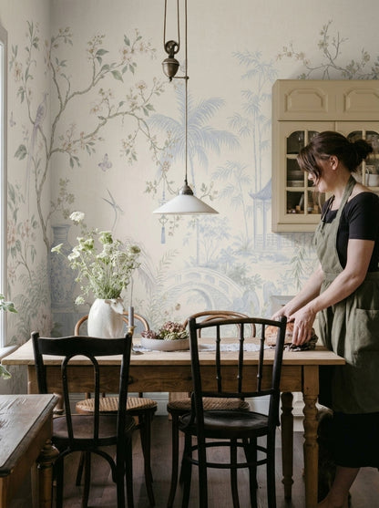 Chinoiserie Wallpaper Garden Floral Removable Wall Decor