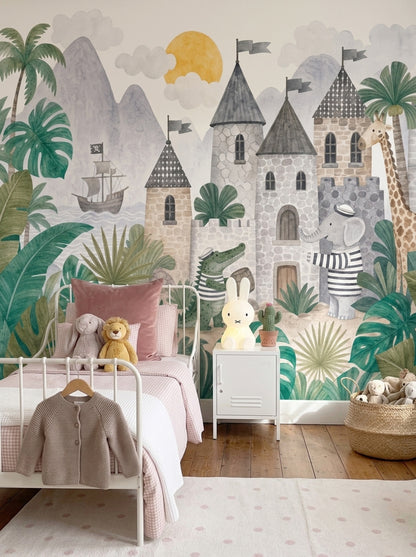 Stone Wall Wallpaper Castle Removable Pirate Wall Decor