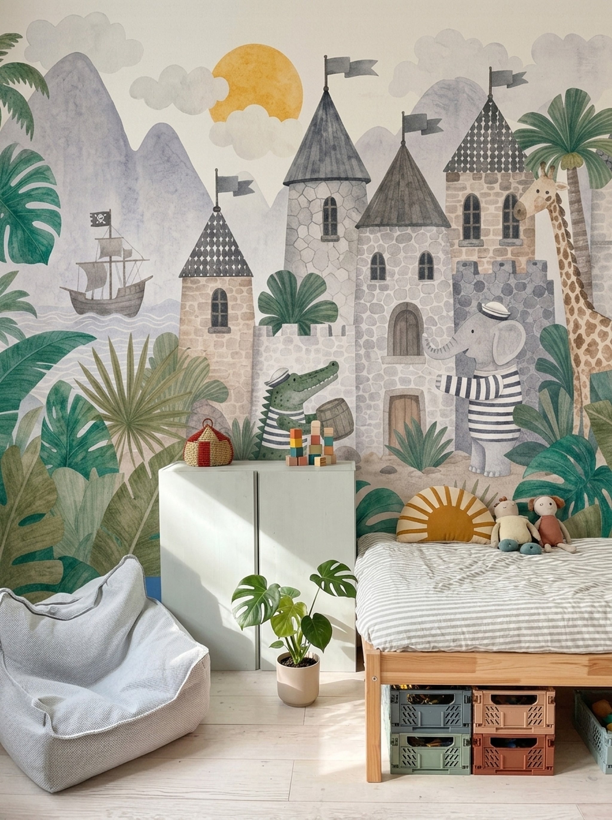 Stone Wall Wallpaper Castle Removable Pirate Wall Decor