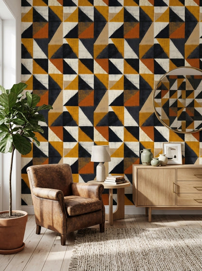Mid Century Modern Wallpaper Retro Modern Removable Wall Decor