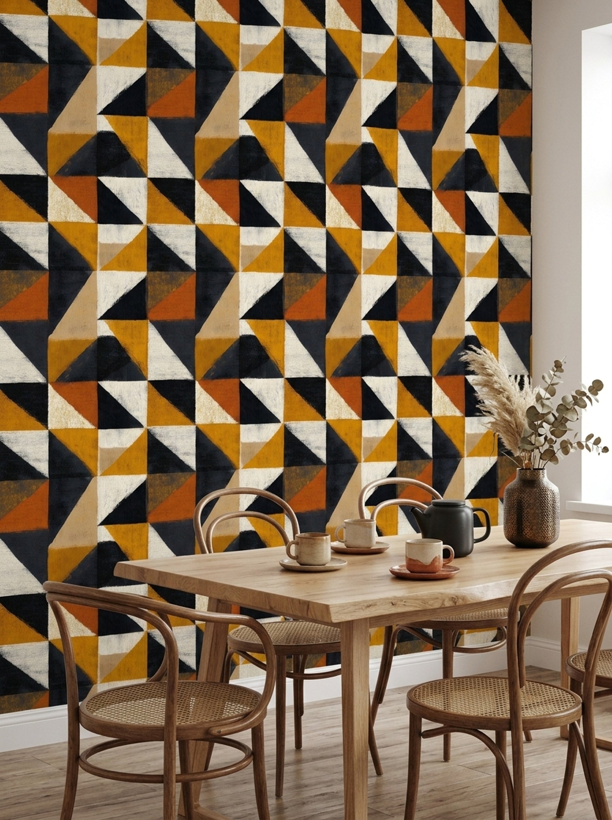 Mid Century Modern Wallpaper Retro Modern Removable Wall Decor