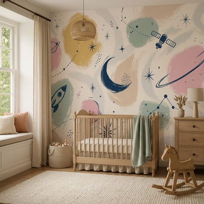 White Background Wallpaper Space Removable Kids Wall Decor