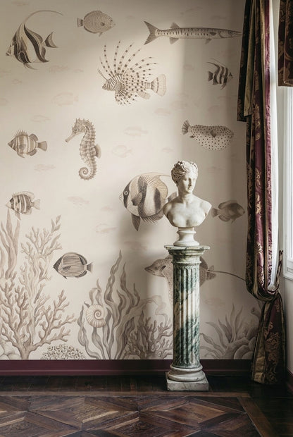 Marine Life Wallpaper Coastal Vintage Wall Mural