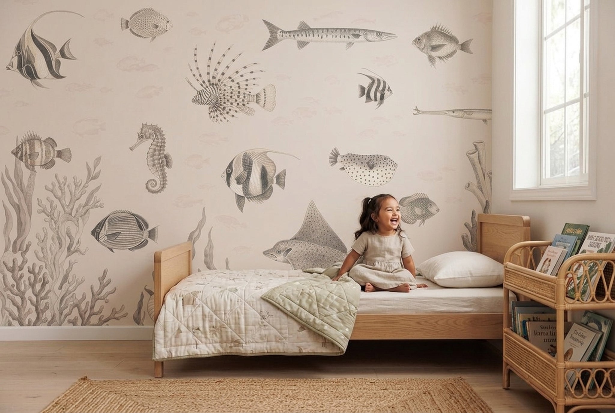 Marine Life Wallpaper Coastal Vintage Wall Mural