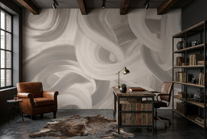 Abstract Wallpaper Brushstroke Swirl Wall Mural