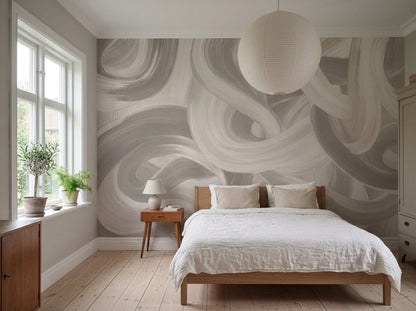 Abstract Wallpaper Brushstroke Swirl Wall Mural