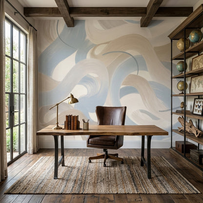 Brushstroke Wallpaper Curved Lines Abstract Removable Wall Decor