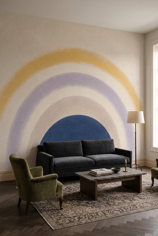Navy Semicircle Wallpaper Arch Removable Rainbow Wall Decor