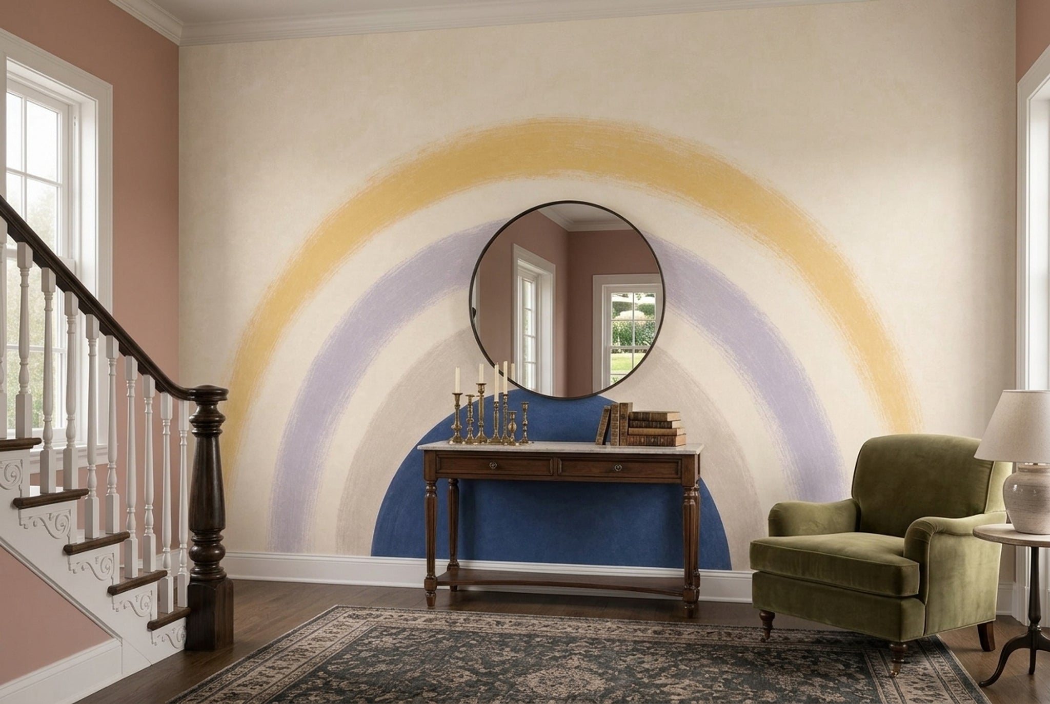 Navy Semicircle Wallpaper Arch Removable Rainbow Wall Decor