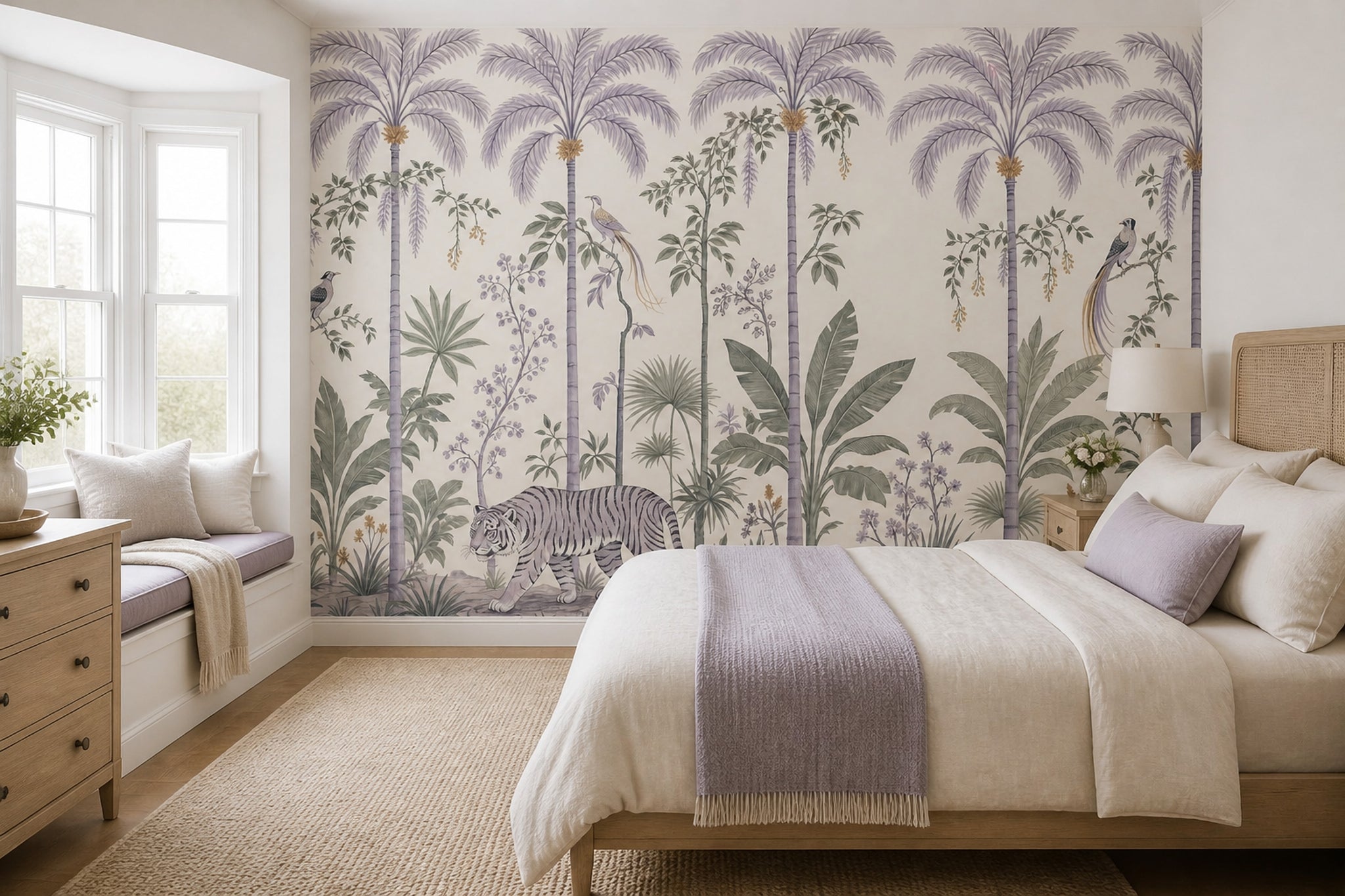 Tropical Jungle Wallpaper Palm Trees Chinoiserie Wall Mural