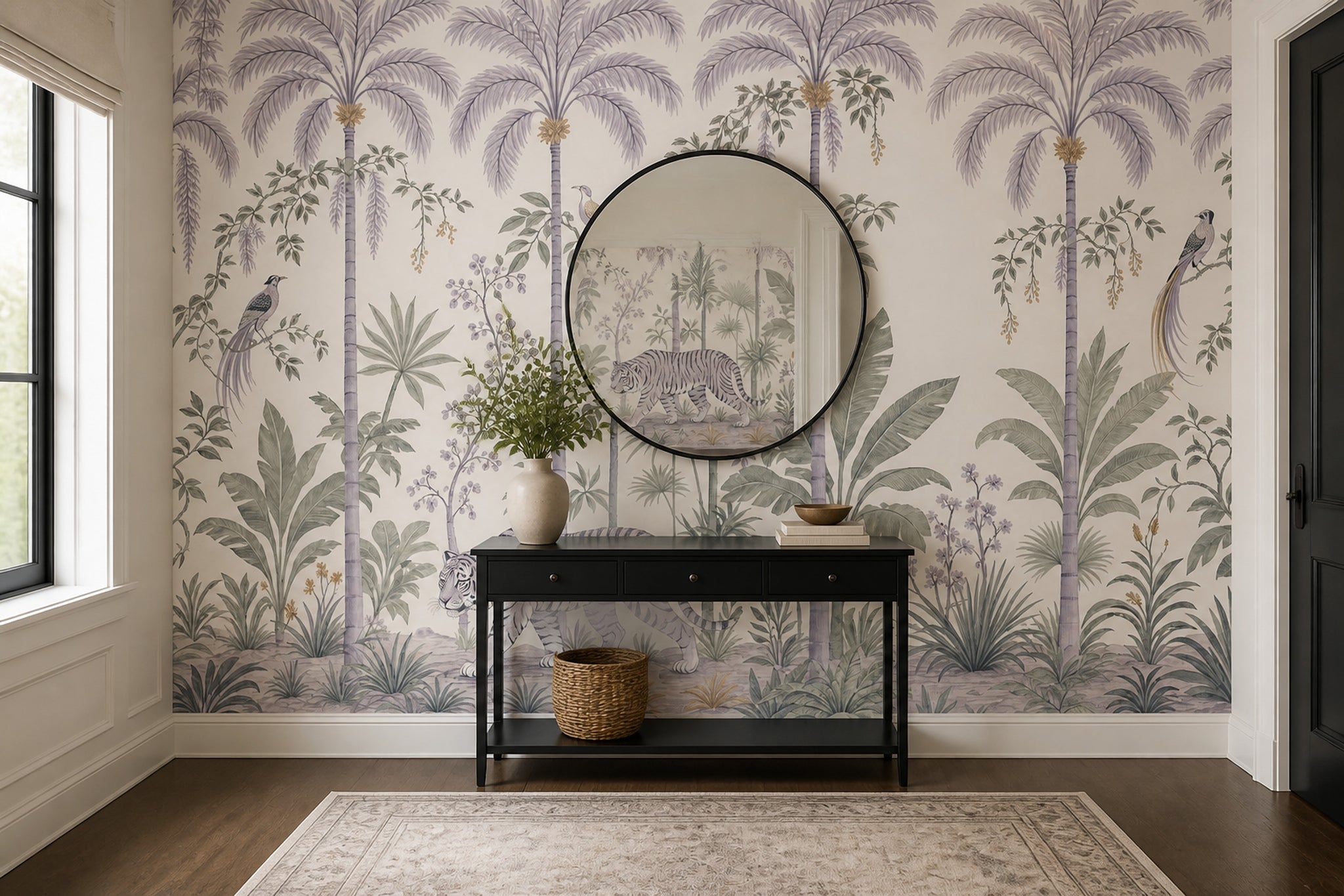 Tropical Jungle Wallpaper Palm Trees Chinoiserie Wall Mural