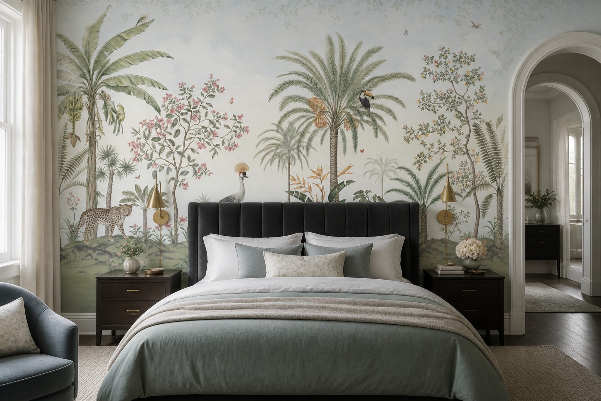 Tropical Wallpaper Botanical Removable Jungle Wall Decor