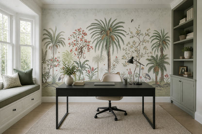 Chinoiserie Wallpaper Tropical Leopard Wall Mural