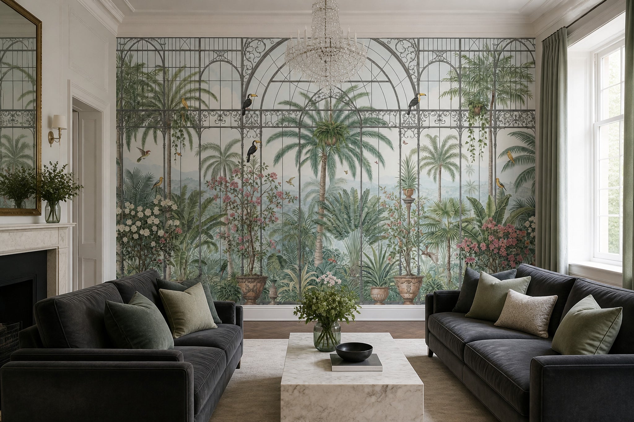 Tropical Birds Wallpaper Toucan Removable Conservatory Wall Decor