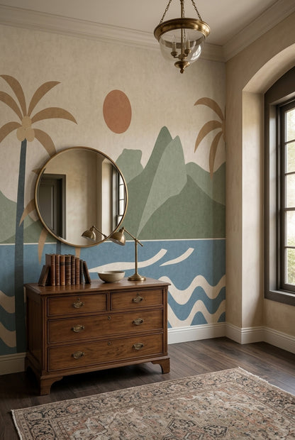 Island Landscape Wallpaper Tropical Coastal Wall Mural