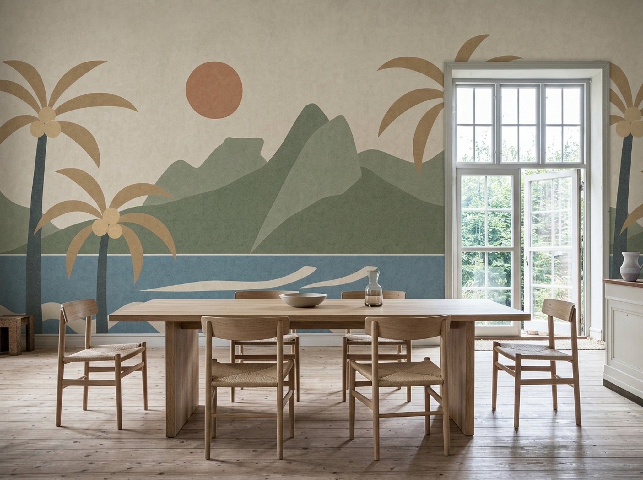 Island Landscape Wallpaper Tropical Coastal Wall Mural