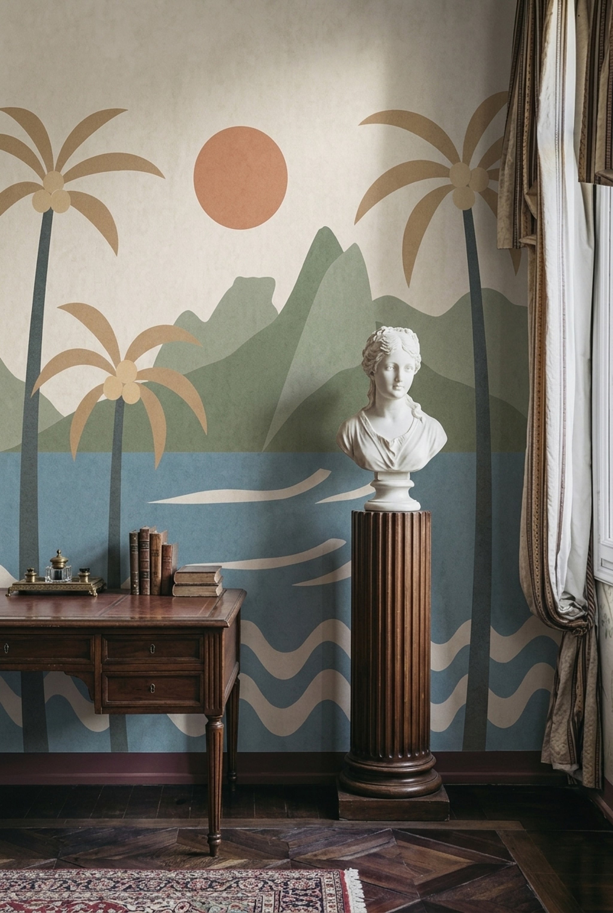 Island Landscape Wallpaper Tropical Coastal Wall Mural
