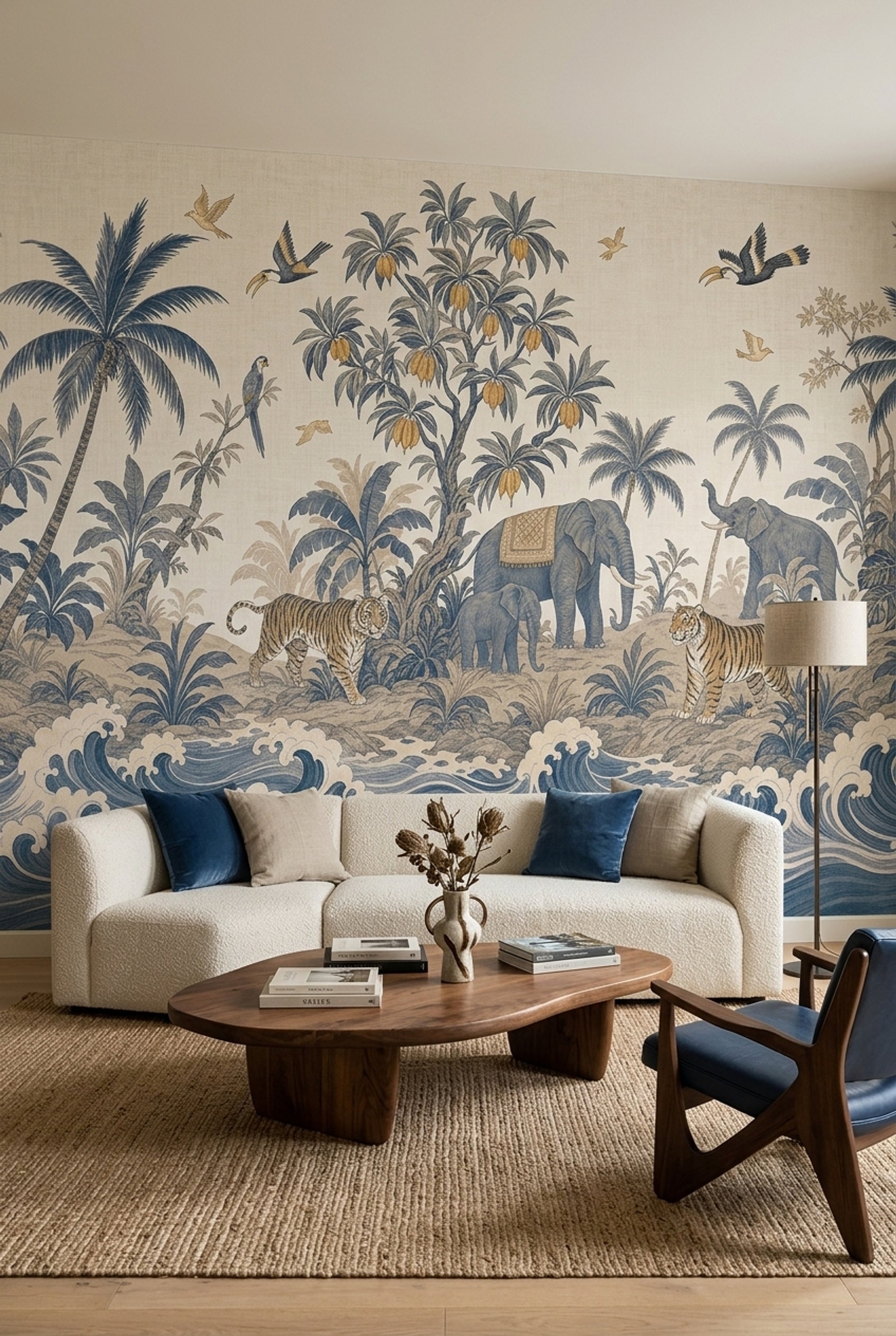 Tropical Landscape Wallpaper Jungle Elephants Wall Mural
