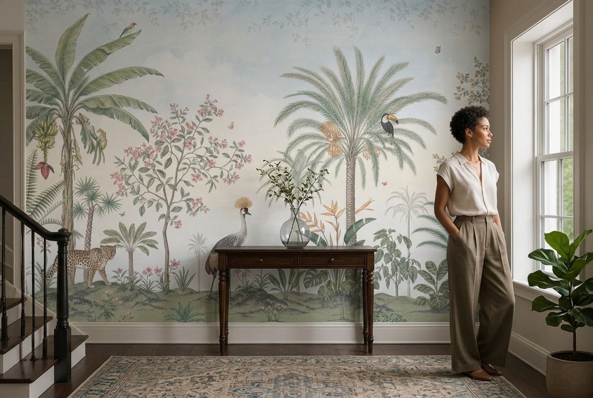 Tropical Wallpaper Botanical Removable Jungle Wall Decor